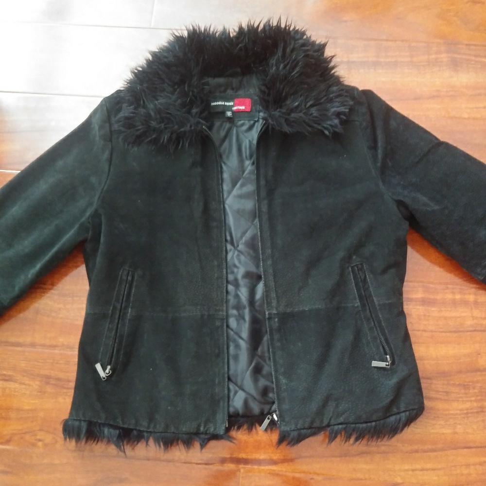 A black suede jacket.